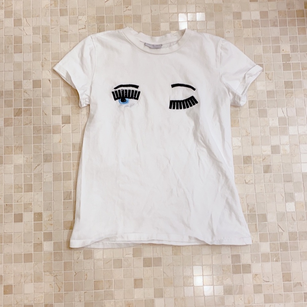 chiara ferragni sequins embroidered tshirt small